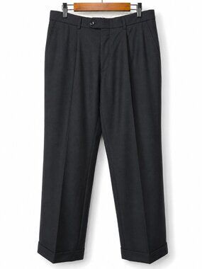 Indochino Charcoal Grey Pleated Cuffed Dress Trousers Pants 32x28 High Rise